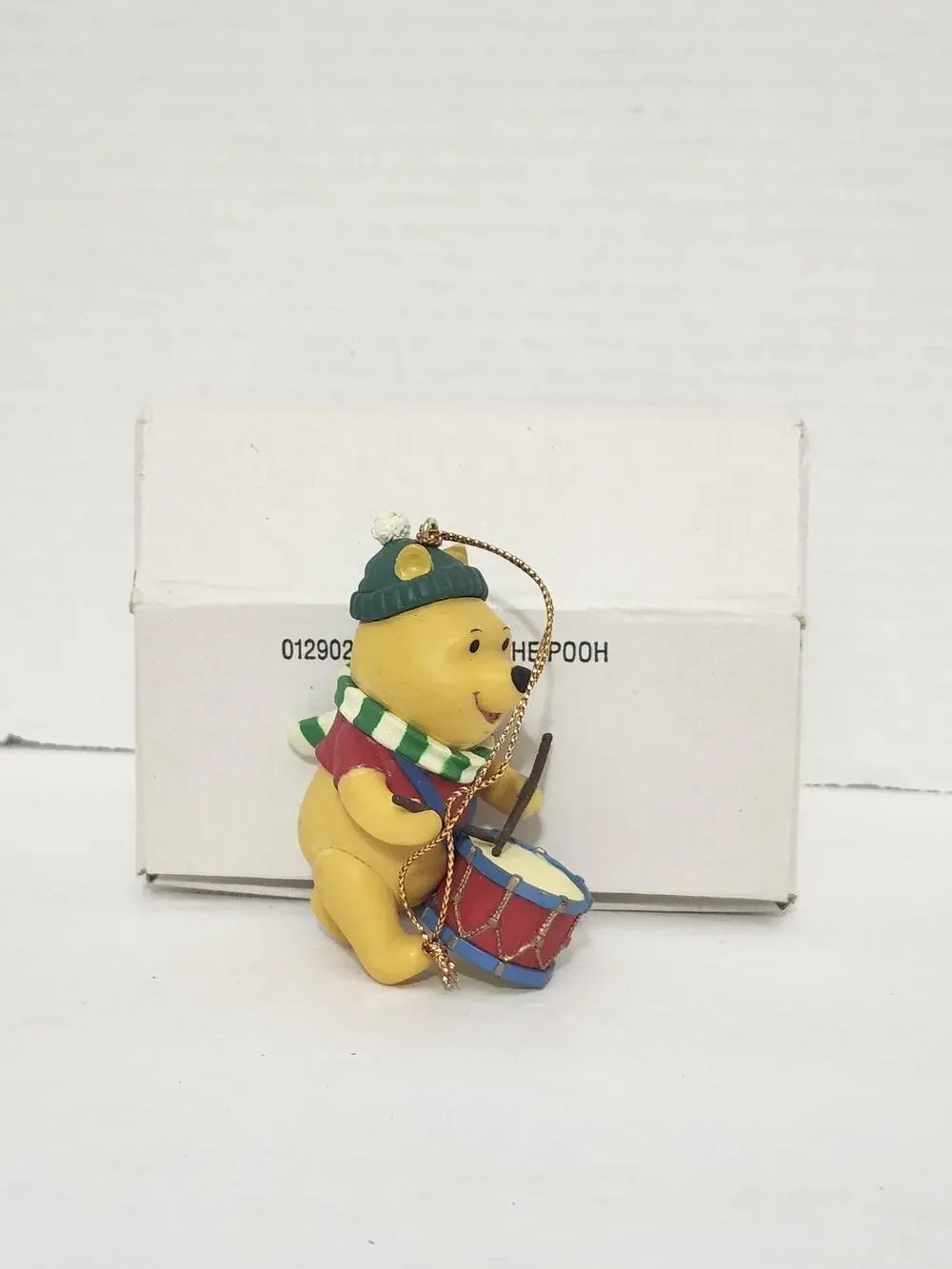 Vintage Disney Winnie the Pooh Christmas Ornament Boxed Drummer Figurine